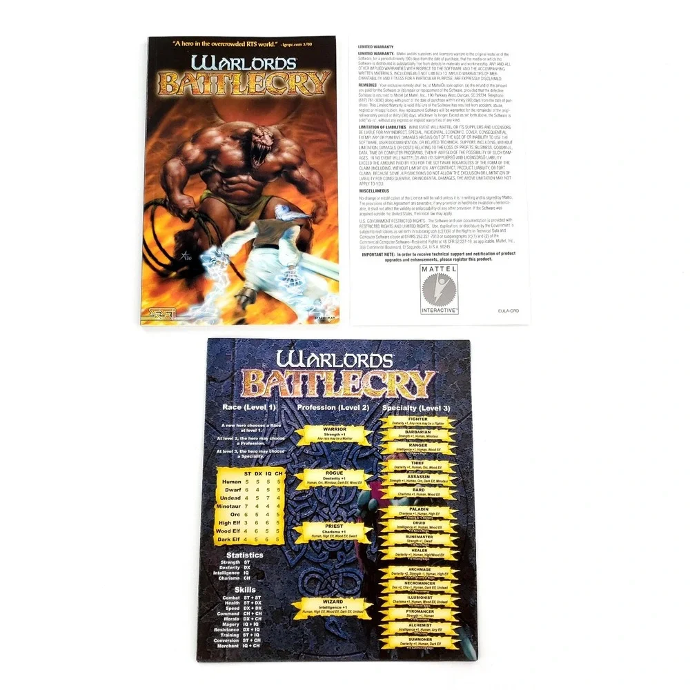 Warlords Battlecry (PC, 2000) w/ Manual & Paper Inserts New Sealed In Jewel Case